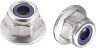 M4 Nylon Insert Hex Lock Nuts with Flange, 304 Stainless Steel, Plain Finish, 25pcs