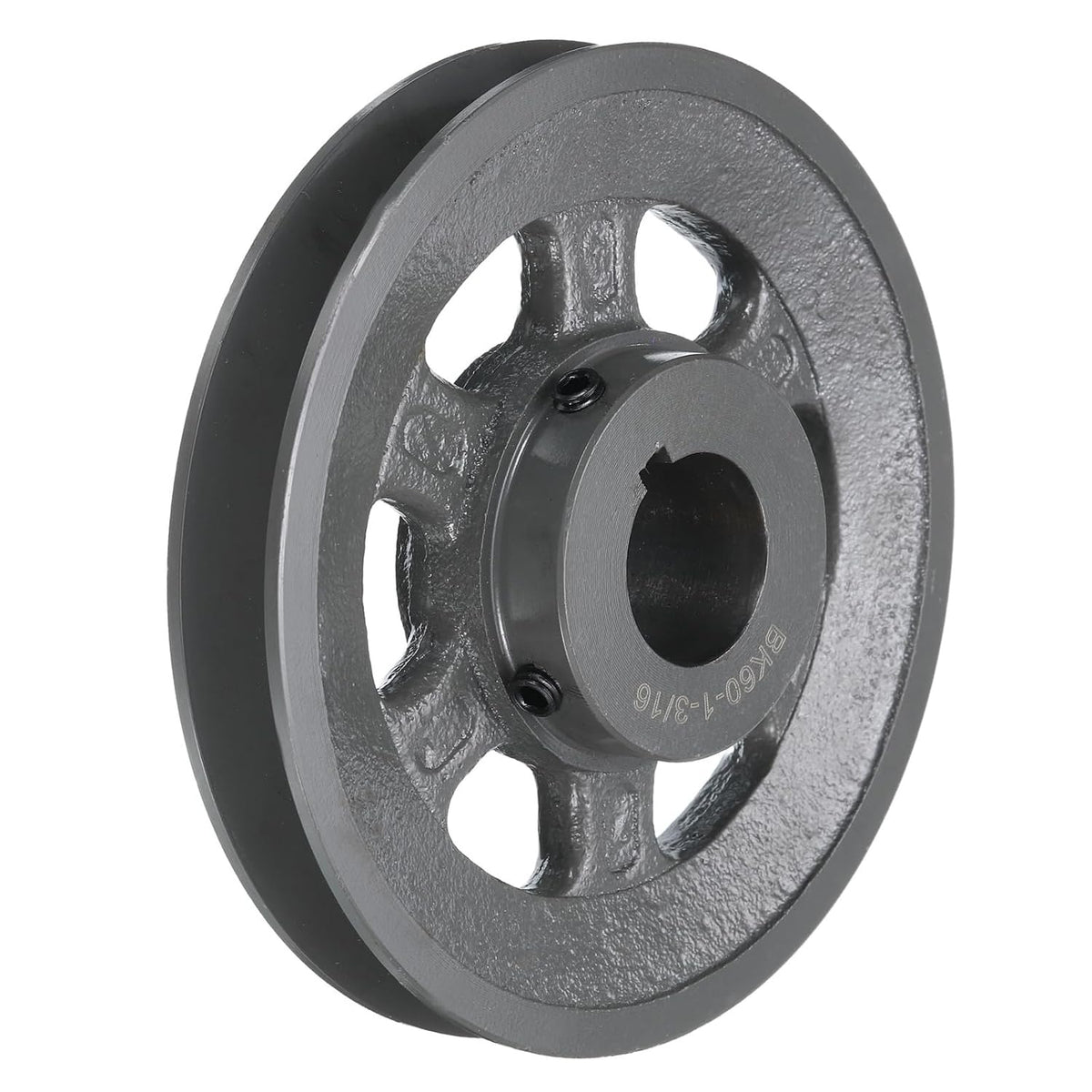 BK60-1 3/16 V-Belt Sheave 1-3/16"Bore 5.75"OD Single Groove Web Sheave Bored-to-Size Sheave, Cast Iron, Belt Section for 3L or B Belt