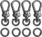 4pcs Metal Lobster Claw Clasps, Flower Swivel Lanyards Trigger Snap Hooks Keychain Strap with Spring Ring for Jewelry Making Purse Bag Key Chains Connector, Gun Black