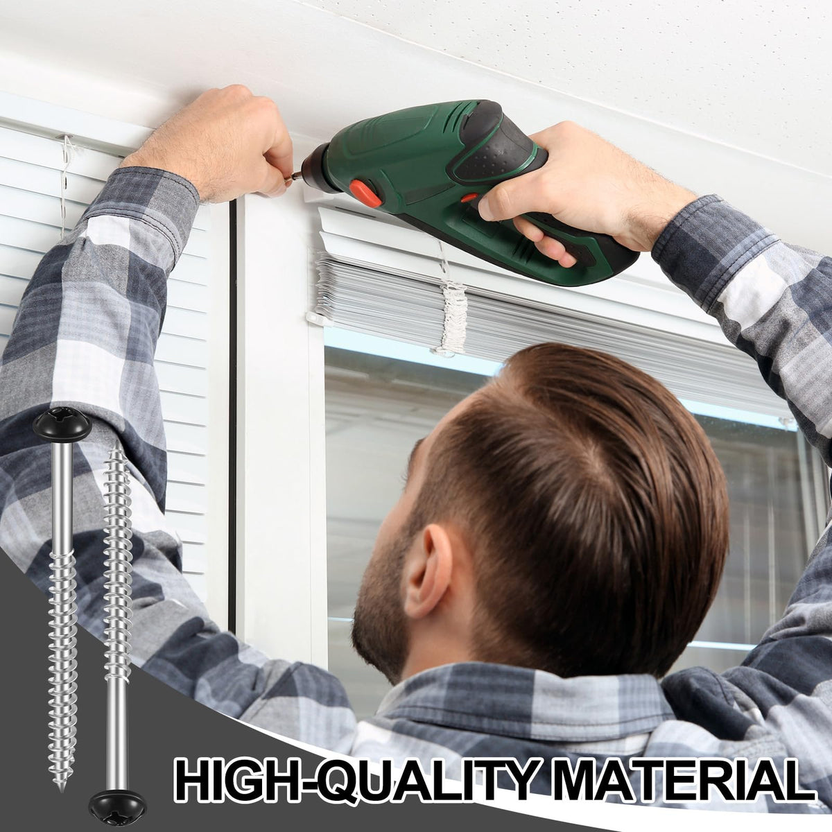 LinkMejor 48 kpl oviaukon kiinnitysruuveja, 3 tuuman maalatut ruuvit, musta