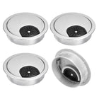 Cable Hole Cover, 4Pcs 2 Inch ABS Desk Cable Wire Cord Grommet Hole Cover for Office Computer Desk Wire Organizer, Silver