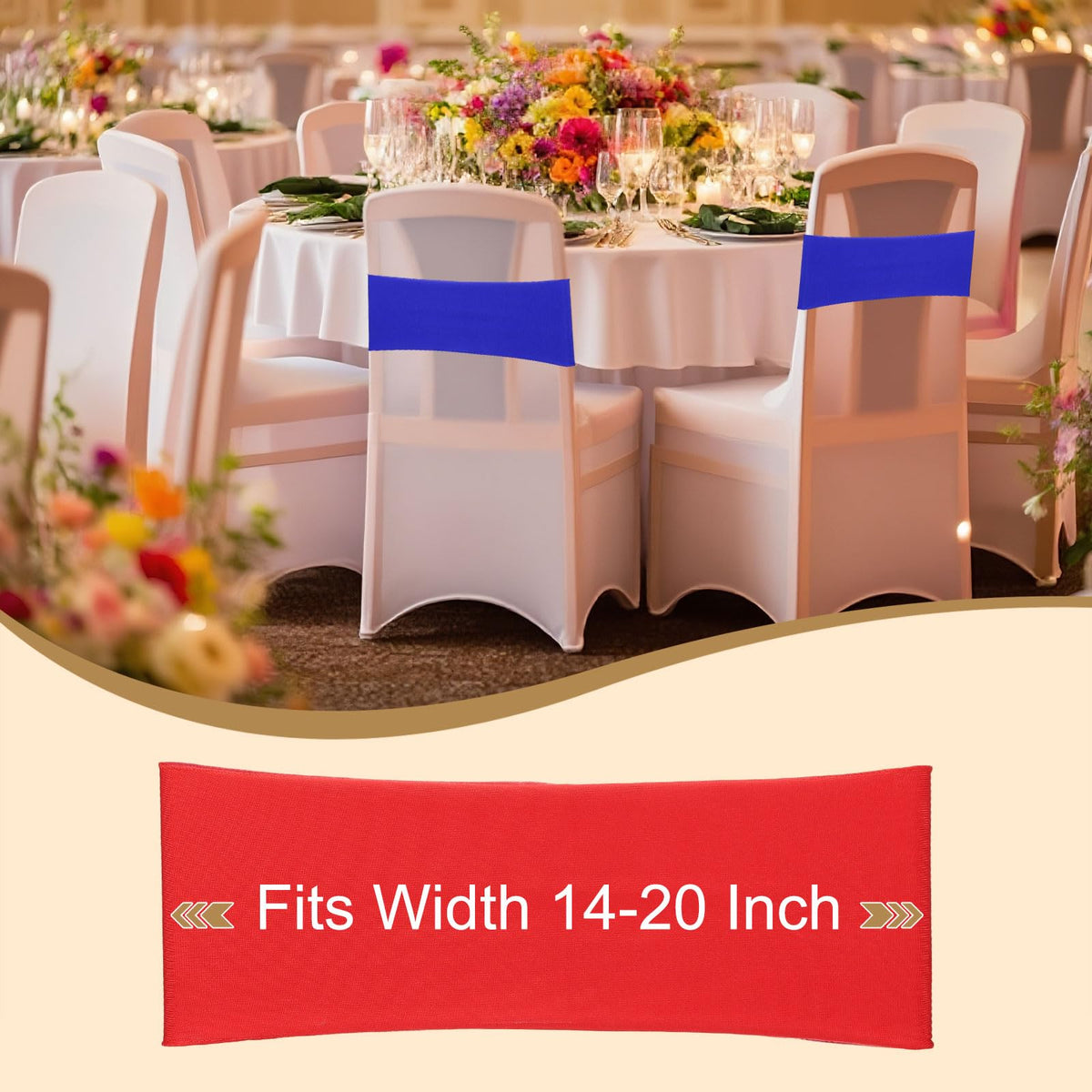LinkMejor 50Pcs Spandex Chair Sashes Bows Stretch Chair Cover Violet
