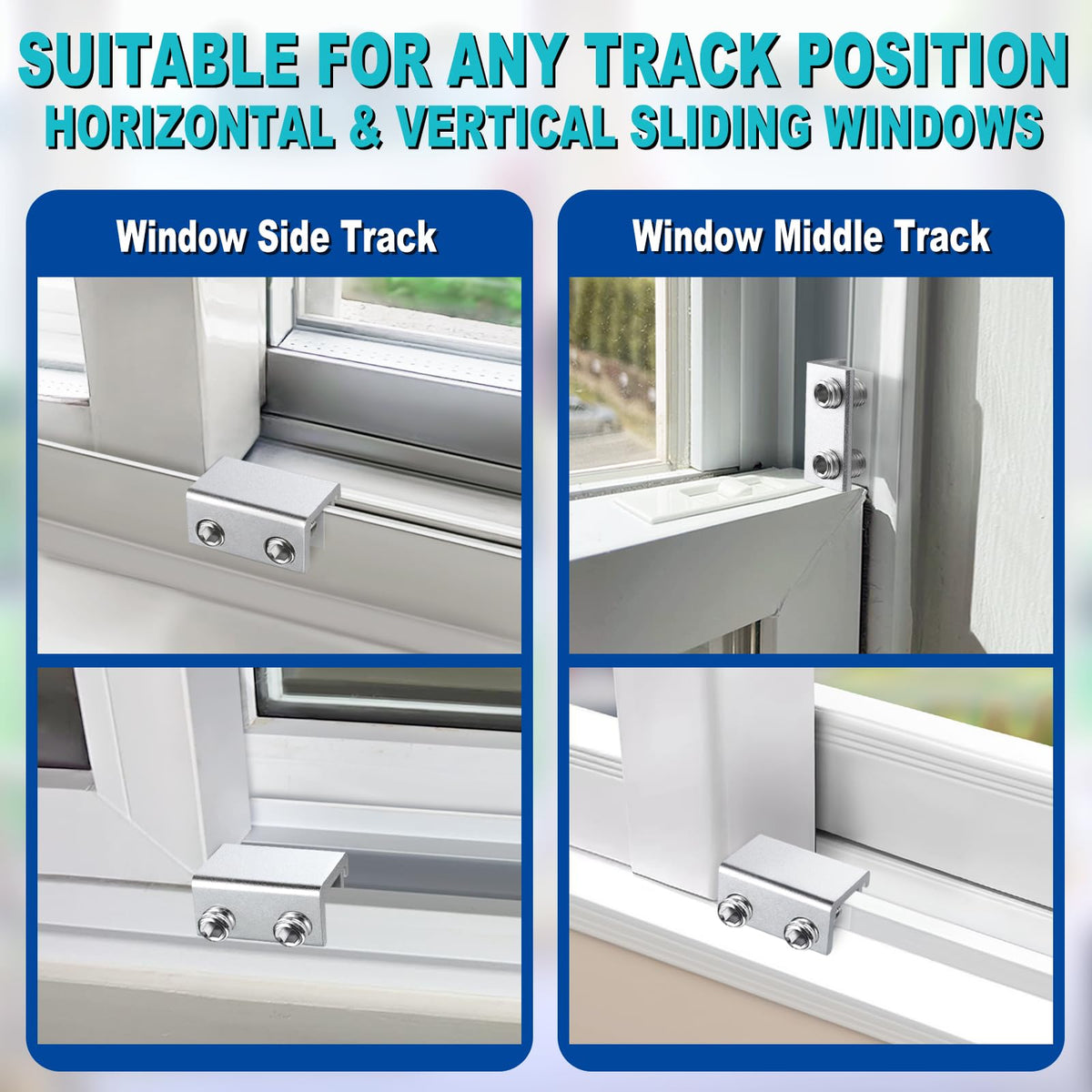 LinkMejor Window Locks Security, Anti-Fall Aluminum Window Stopper (4 Sets)