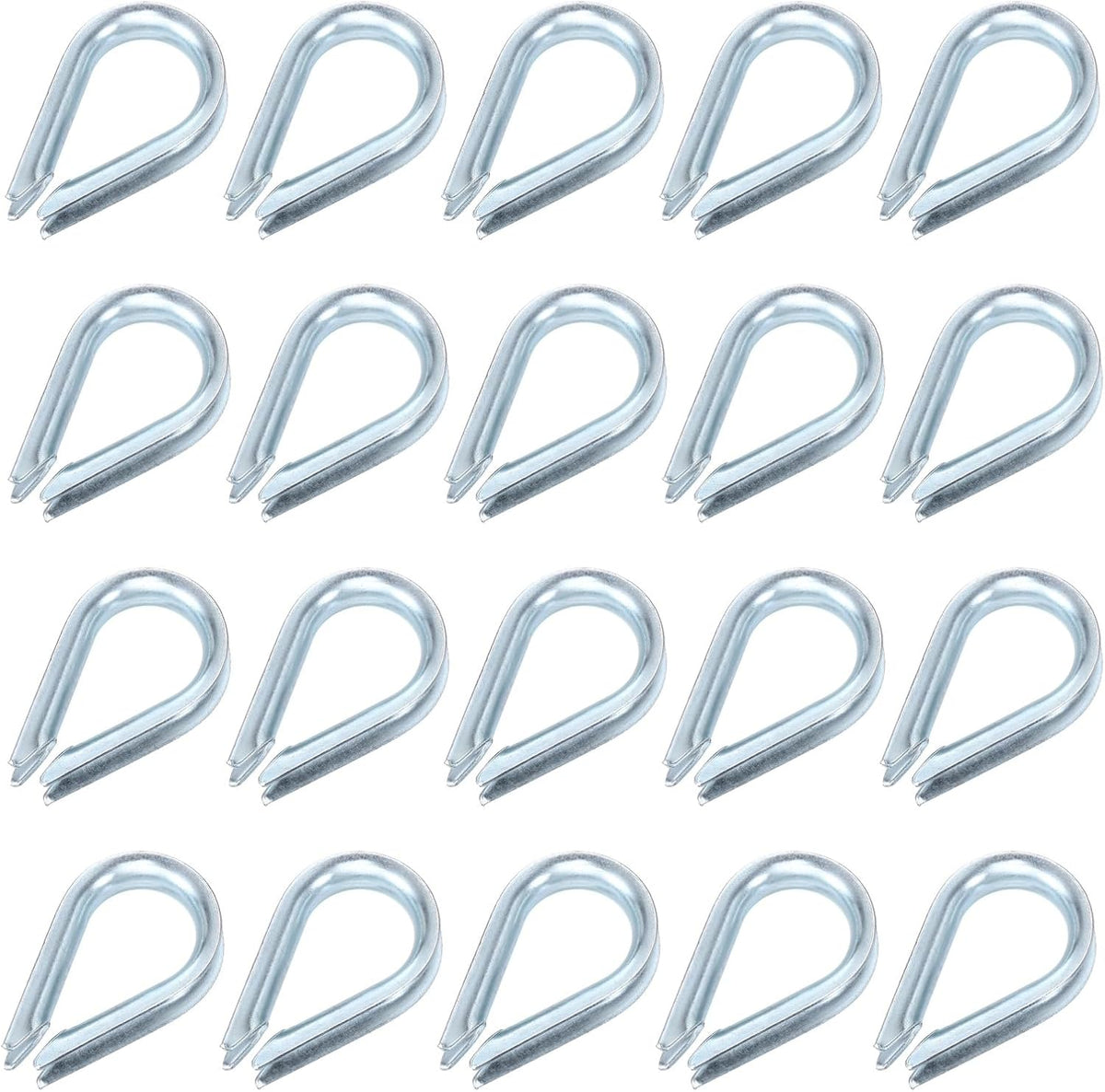 48Pcs Wire Rope Thimble, 1/4" M6 Carbon Steel Thimble for 1/4" Diameter Wire Rope, Marine Rigging, Boat, Fishing, Construction, Industrial Applications