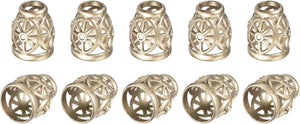 10Pcs Metal Bell Stopper, 5.5mm Conical Cord Ends Lock Rope Fastener End Stopper for Drawstring Lanyard Backpack Bag DIY, Gold