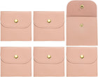 6 Pcs Mini Jewelry Pouch, 8 Inch PU Leather Small Jewelry Bags Soft Jewelry Package Gift Storage Bag Travel Jewelry Bag for Women Rings Necklace Bracelet, Pink