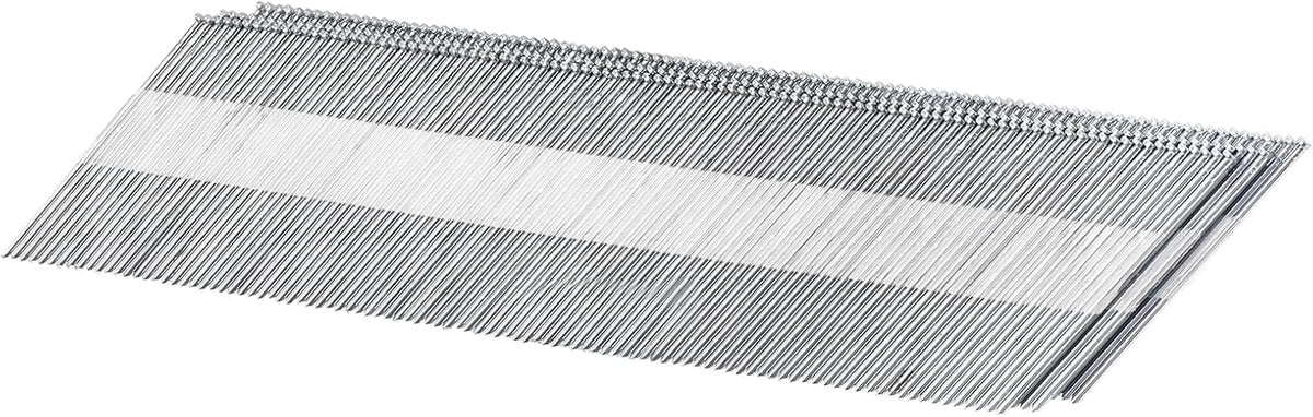 1000Pcs 15 Gauge Angled Finish Nails, 2-1/2" Length, 34-Degree, Galvanized Assorted Size Project Pack for Woodworking Construction, Silver