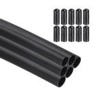 6Pcs 3.28 ft 4:1 Ratio Heat Shrink Tubing, 0.31" ID Wire Heat Shrink Tube with End Cap, Waterproof Tubing Adhesive Shrinkable Wire Wrap Tube for Cable Sealing, Black