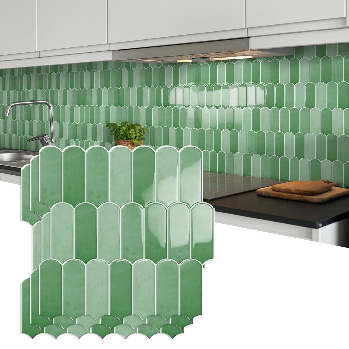 10-Folii Peel and Stick Backsplash Tile-uri pentru Bucătărie, Îmbunătățite și mai groase