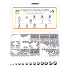600pcs G10 Precision Balls Assortment Kit 1mm 2mm 5mm 5.5mm 6mm 7mm 8mm 1/4" 3/16" 7/32" 5/32" 1/8" 3/32" Chrome Steel Solid Bearing Balls