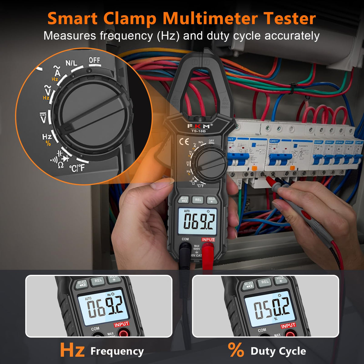 LinkMejor Clamp Meter,TRMS 6000 Counts,Digital Clamp Multimeter Voltage Tester