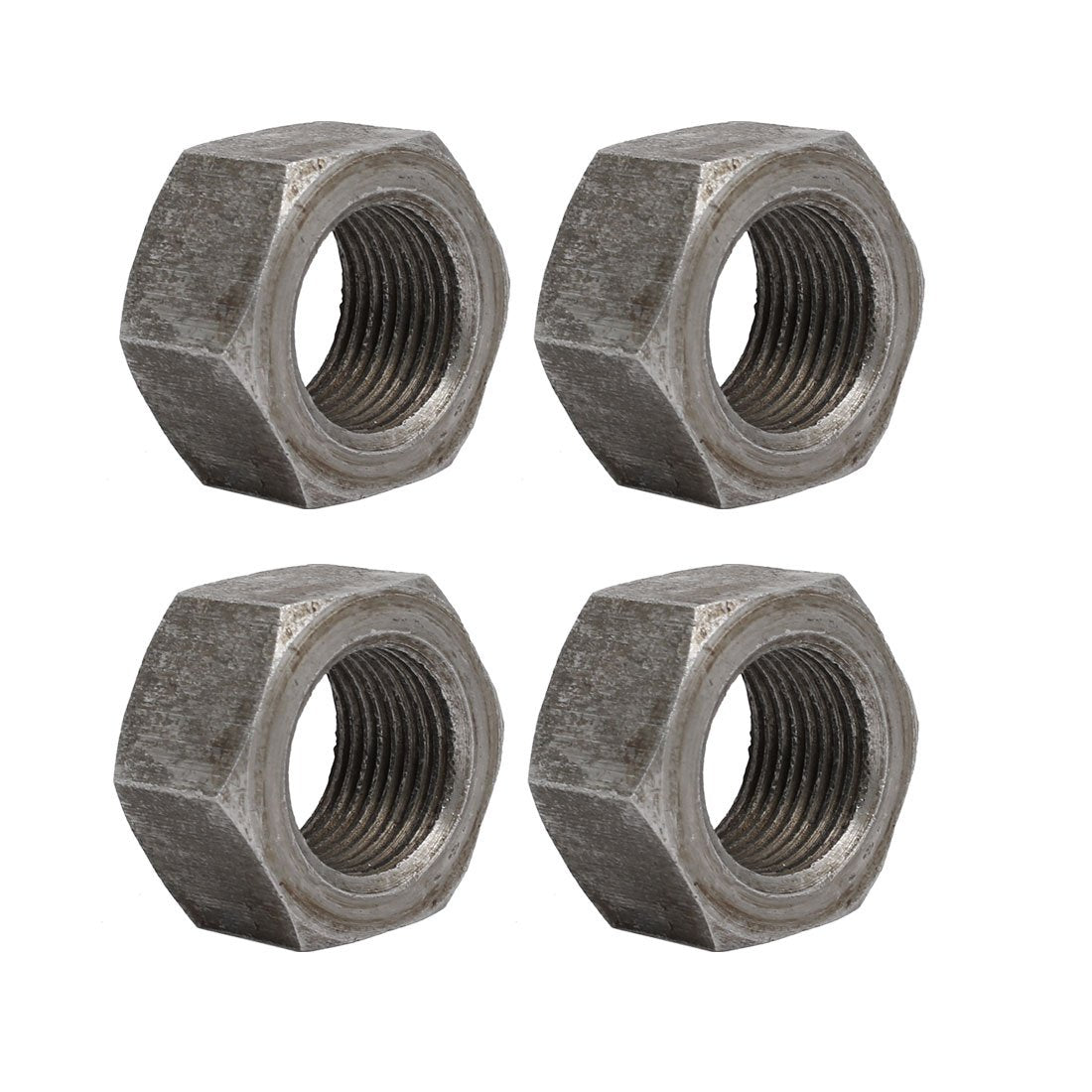 4pcs M24 x 2mm Pitch Metric Fine Thread Carbon Steel Left Hand Hex Nuts