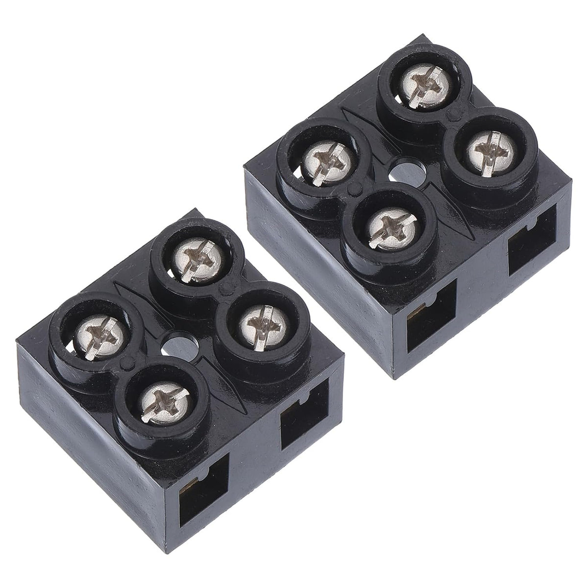 Dual Rows 2 Positions 500V 60A Cable Block Terminal Strip 2pcs