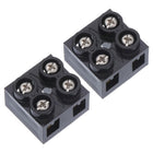 Dual Rows 2 Positions 500V 60A Cable Block Terminal Strip 2pcs