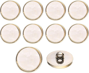 10Pcs 25mm Round Resin Vintage Clothes Sewing Button Metal Coat Buttons Craft Accessories for Garment Coat Decoration Crafts DIY Project, Beige