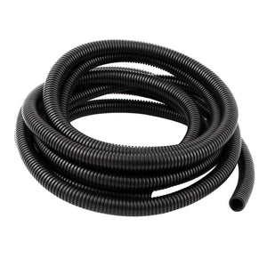 5 M 14 x 18 mm Plastic Flexible Corrugated Conduit Tube for Garden,Office Black