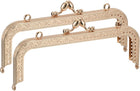 Metal Purse Frames - 7.09" 2Pcs Kiss Lock Clasp Frame Rectangle Embossed Clutch Frame Handles for Coin Purse Sewing Bag Making DIY Craft, Gold Tone