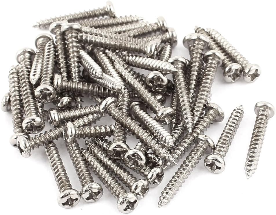 50pcs M3 X 20mm Stainless Steel Cross Pan Head Self Tapping Screws Bolts