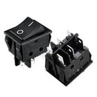 5Pcs AC 16A/125V 16A/250V DPDT 6 Terminal 2 Position Boat Rocker Switch Black