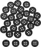 60Pcs Natural Shell Buttons, 10mm 4-Hole Round Shell Craft Sewing Button, Decorative Accessories for Coats, Shirts, Clothing DIY Projects, Black