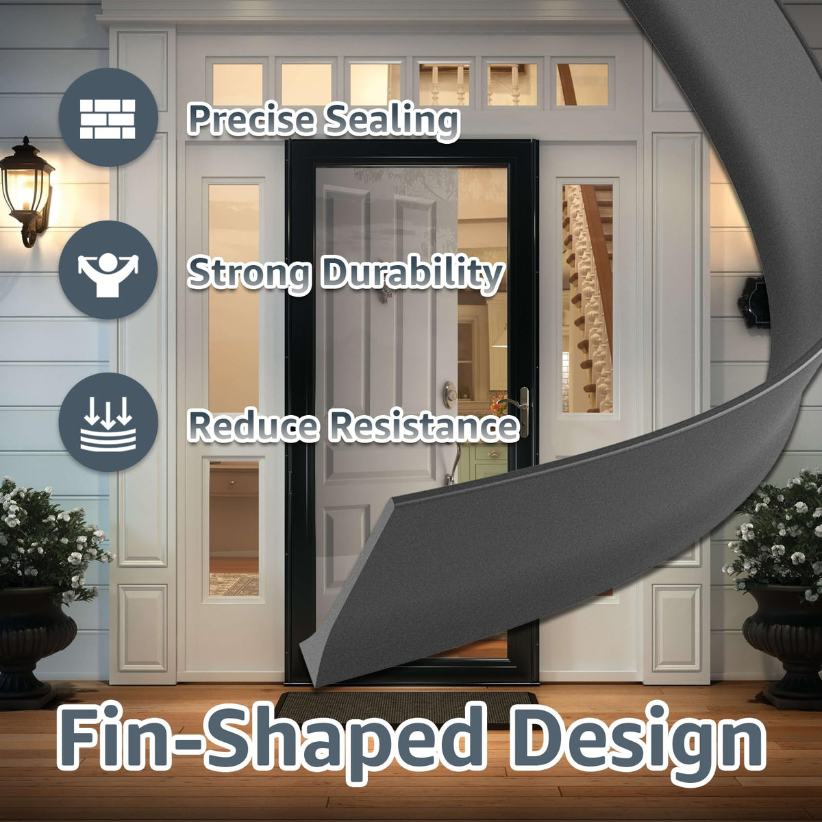 2 Pcs Pengganti untuk Andersen Storm Door Botton Sweep Fin Weatherstrip