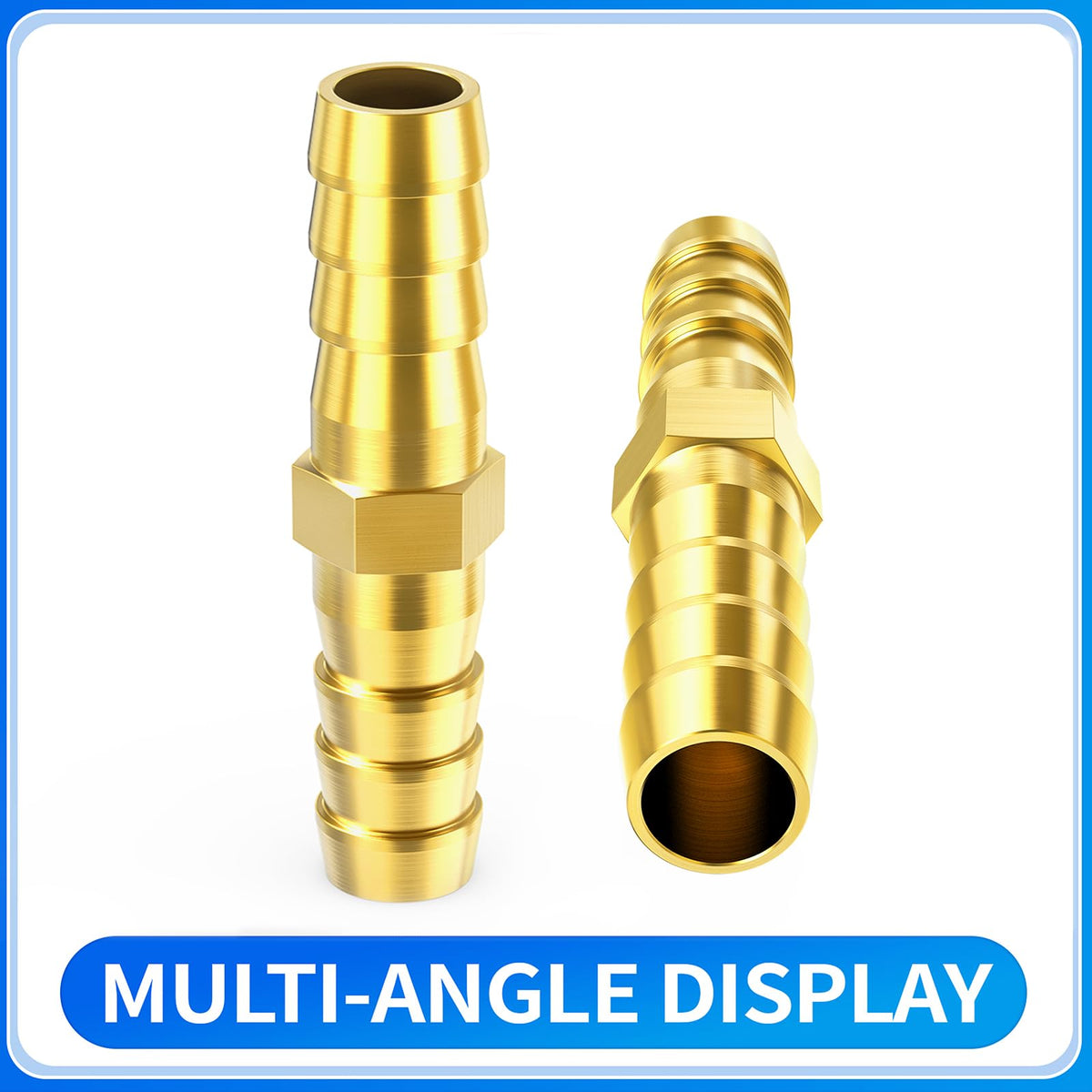 LinkMejor Connettori a Barbetta in Bronzo, Giunzione di Riparazione Splicer 5/8" Barb x 5/8" Barb con Cinghia per Riparazione Tubo Kit per Acqua/Carburante/Aria(3-PACK)