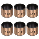 Sleeve Bearings 16mm Bore x 18mm OD x 15mm Length Plain Bearings Wrapped Oilless Bushings for Sliding Parts of Machinery, 6pcs