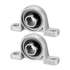 KP001 Pillow Block Bearing, 12mm Bore Diameter, Zinc Alloy/Chrome Steel, Set Screw Lock (Pack of 2)