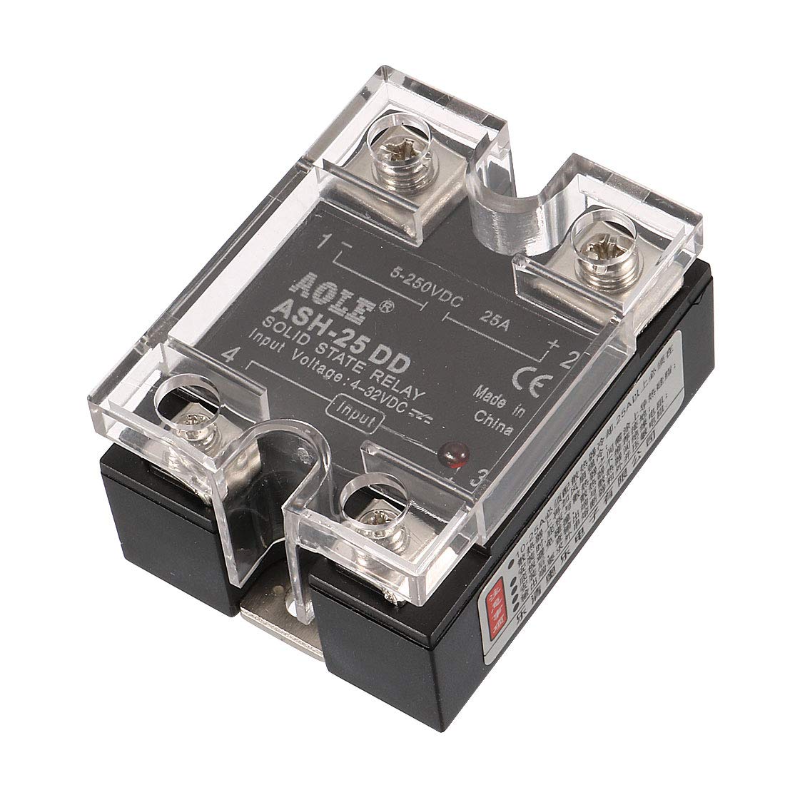 ASH-25DD 4-32VDC to 5-250VDC 25A Single Phase Solid State Relay DC-DC Relay