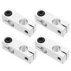 4pcs Aluminum Alloy Linear Rail Guide Cross-Type Connector for 10mm Diameter Linear Rail Shaft Rod Guides for CNC Machines, Automation Equipment, Silver Tone