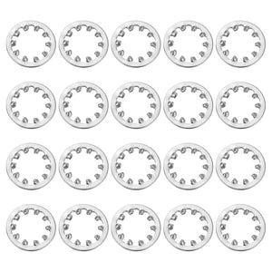 20Pcs 3/8 Internal Tooth Lock Washer, 304 Stainless Steel Multi-Tooth Star Washer Locking Fastener, Silver Tone