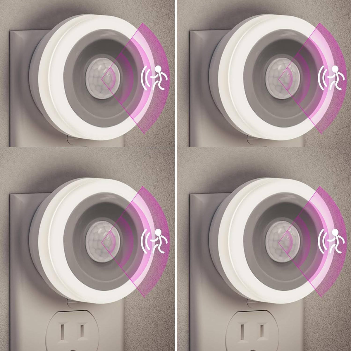 LinkMejor Motion Sensor Night Light, [4 Pack], Night Lights Plug into Wall