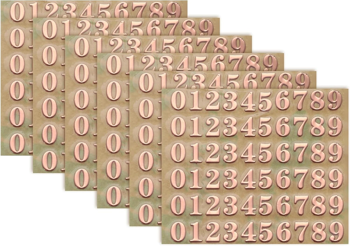 6 Sheets Letter Stickers 0.35" 3D Mini Metal Self Adhesive Alphabet for Scrapbooking DIY Poster Craft Wall Doors Sign Decor(Rose Gold, Uppercase)