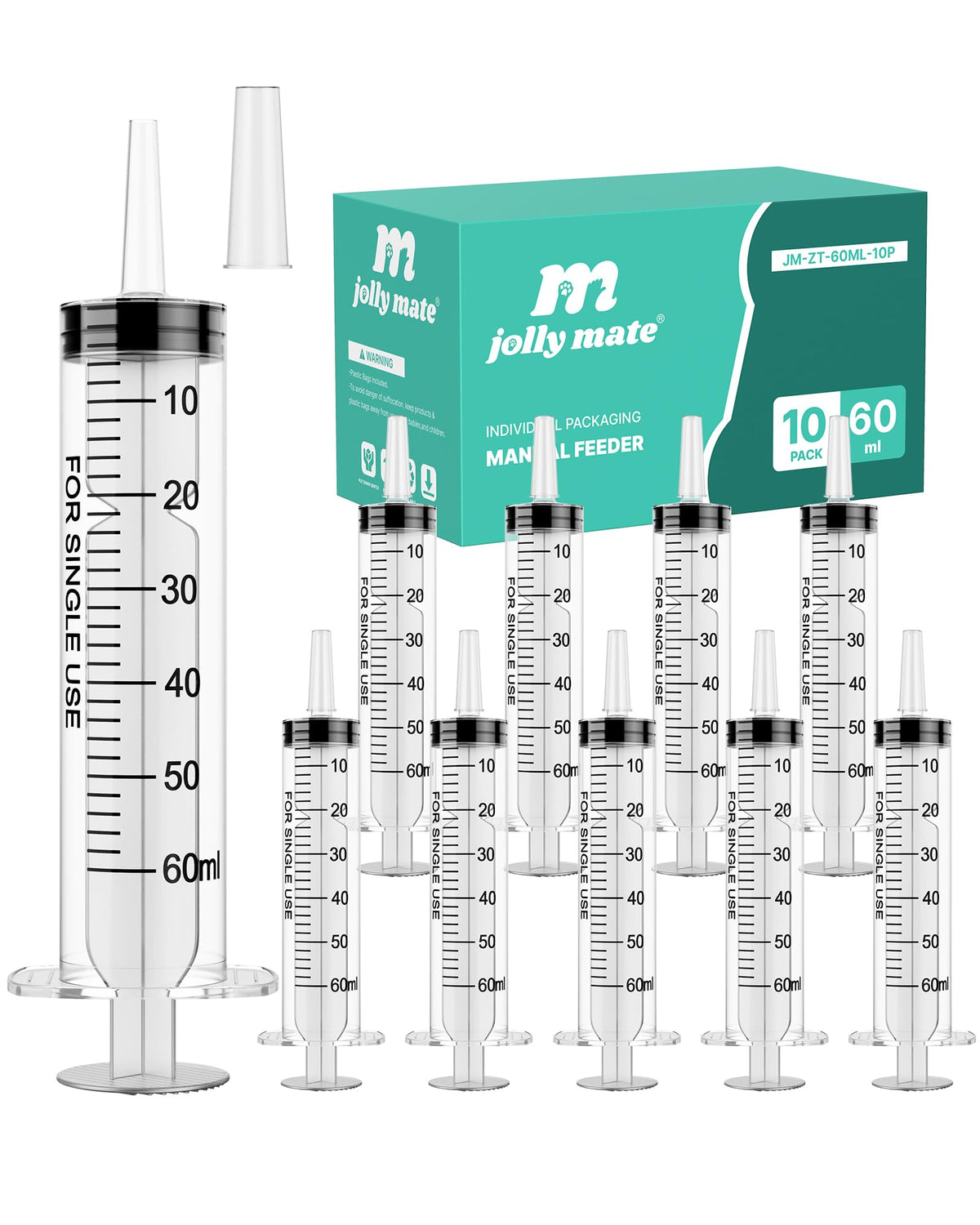 10 Adet 60ml İğnesiz Sıvı Besleme Kaşığı, Bireysel Ambalajlı