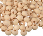100Pcs 16mm Natural Wood Spacer Beads, 8mm Large Hole Unfinished Round Wooden Beads for DIY Crafting, Jewelry Making Bracelets