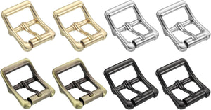 Metal Roller Buckle, 8Pcs 7/8 Inch Single Prong Belt Buckle Square Center Bar Buckles Set for Leather Craft Accessories