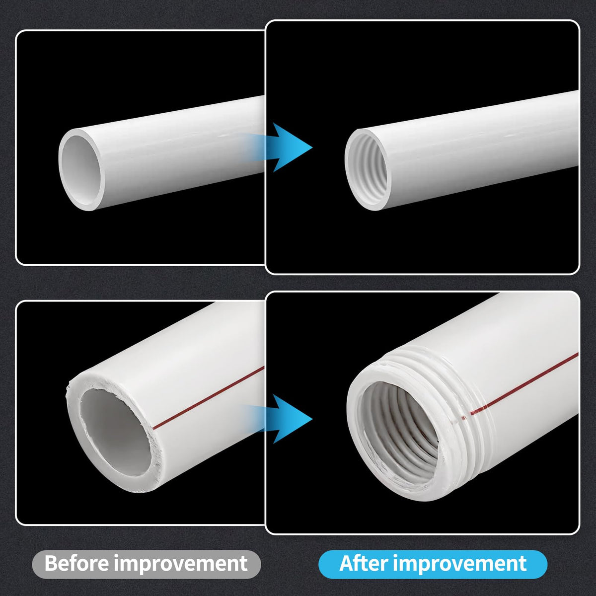 LinkMejor 3PCS PVC Boru Delici Seti, Tesisatçılar ve DIY İçin Çift Fonksiyonlu Araç