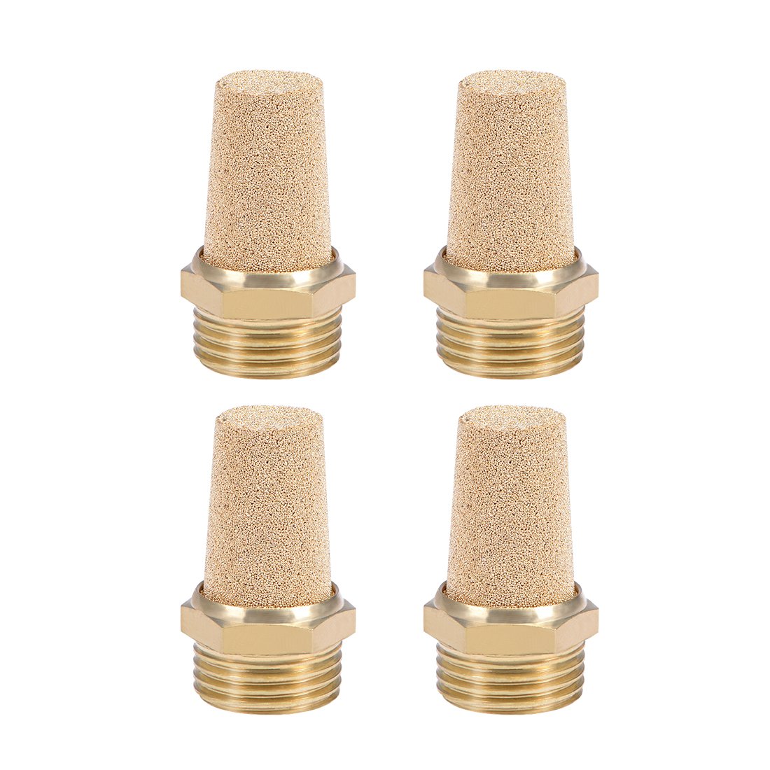 1/2 PT Sintered Bronze Exhaust Muffler with Brass Body Protruding 4pcs