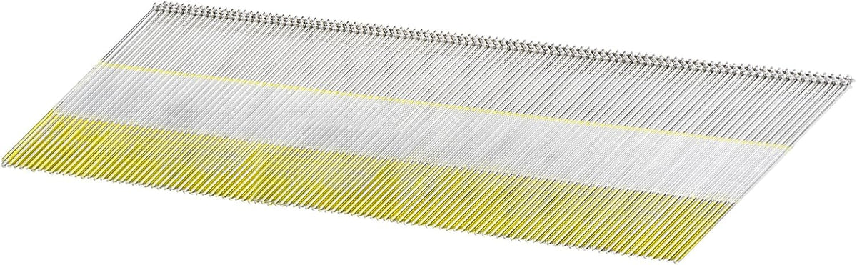 2000Pcs 15 Gauge Angled Finish Nails, 2-1/2" Length, 34-Degree, Galvanized Assorted Size Project Pack for Woodworking Construction, Color Zinc