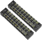 2 Pcs 10 Positions Dual Rows 600V 15A Wire Barrier Block Terminal Strip TB-1510L