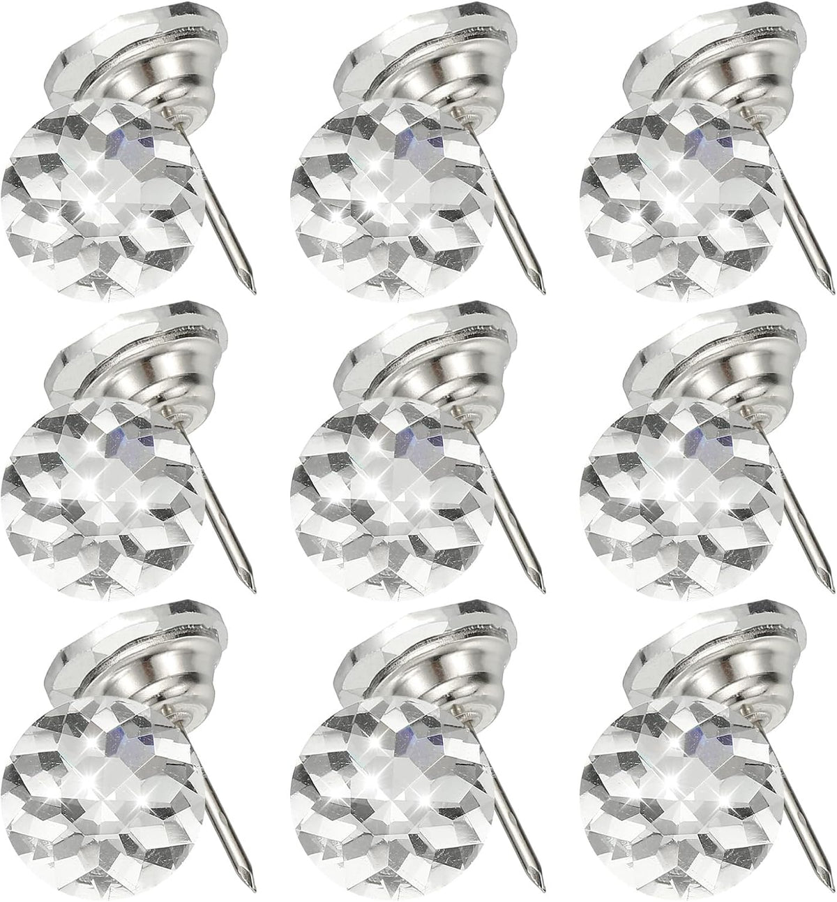 25 Pcs Crystal Upholstery Tacks 20mm Diamond Upholstery Nails for Sofa Furniture Bed Headboard Tufting Wall Decoration DIY Crafts