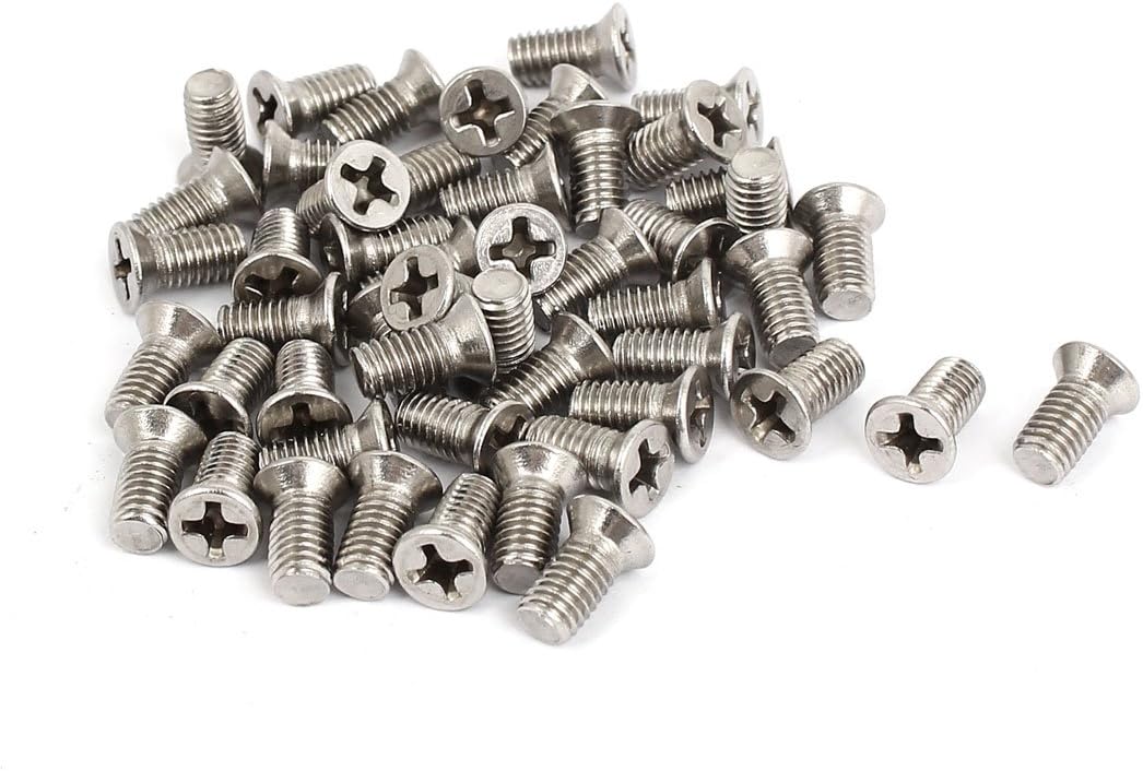 M5x10mm Countersunk Flat Head Phillips Screw Bolts 50pcs