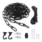 LinkMejor Swag Lichtsatz 15 Ft Kette 15 Ft Kabel mit Schalterhaken Schwarz