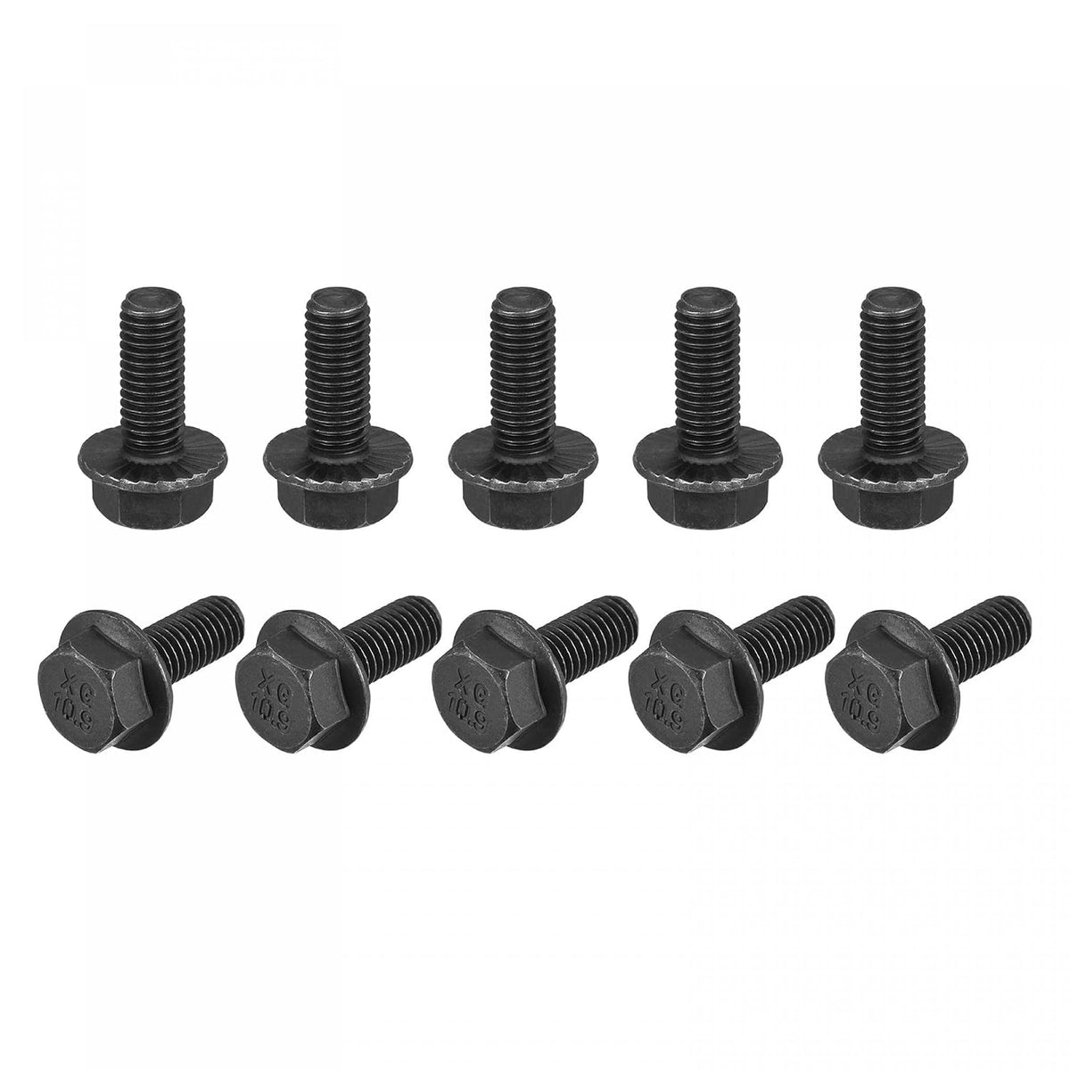 M8-1.25x20mm Hex Serrated Flange Bolts 10.9 Grade Carbon Steel Screws 20pcs