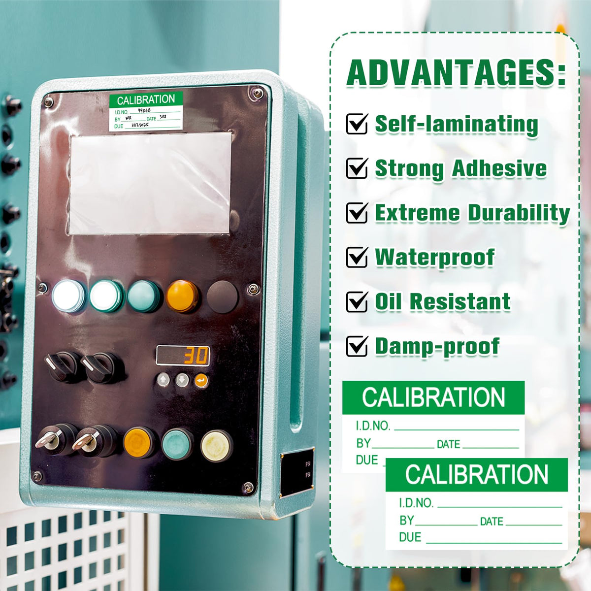 LinkMejor 210 Pièces Étiquettes de Calibration Auto-Adhésives 0.5"x1"