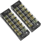 2 Pcs Dual Rows 6 Positions 600V 25A Cable Barrier Block Terminal Strip TB-2506L