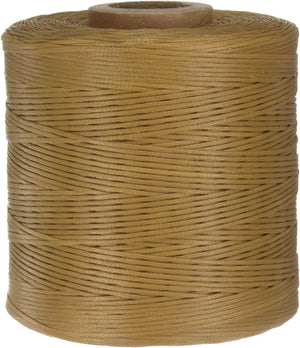 Sand Gul Polyester 300D/1.2mm Flad Bevæstret Tråd, 547 Yarder, 1 Rul, Ideel til Leder Sømning, DIY Håndværk, Bindning