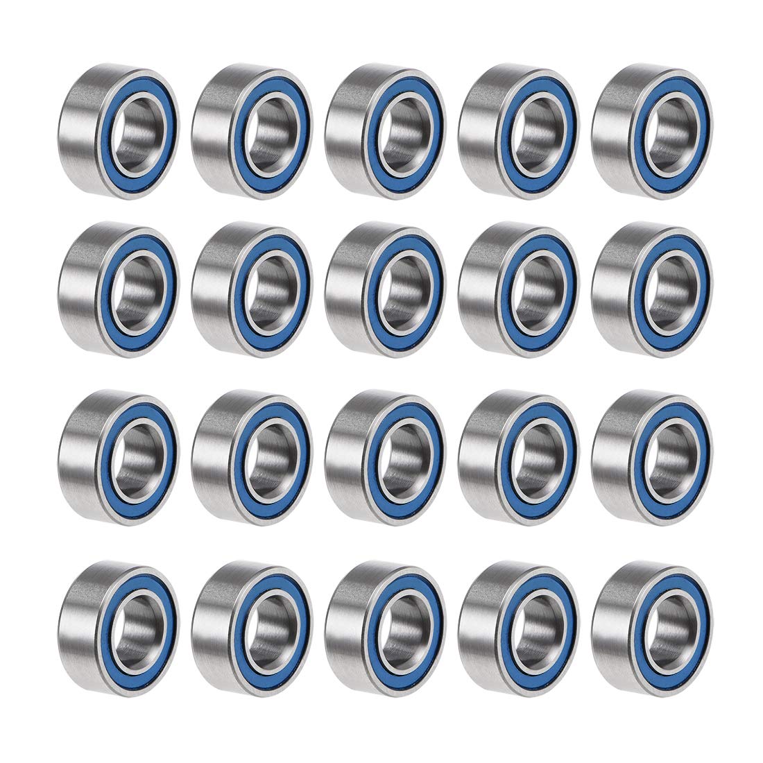 MR105-2RS Deep Groove Ball Bearings 5mm Inner Dia 10mm OD 4mm Bore Double Sealed Chrome Steel Blue Seal Z2 20pcs