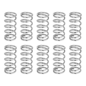 10Pcs Compression Springs, 0.9mm Wire Diameter x 8mm OD x 20mm Length 304 Stainless Steel Extension Spring Ballpoint Pen Pressure Springs for Shop Home Repairs, Silver