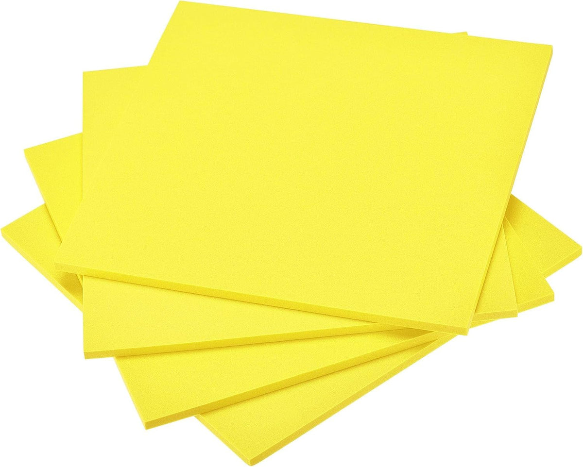 Yellow EVA Foam Sheets 10 x 10 Inch 7mm Thickness for Crafts DIY Projects, 4 Pcs